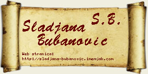 Slađana Bubanović vizit kartica